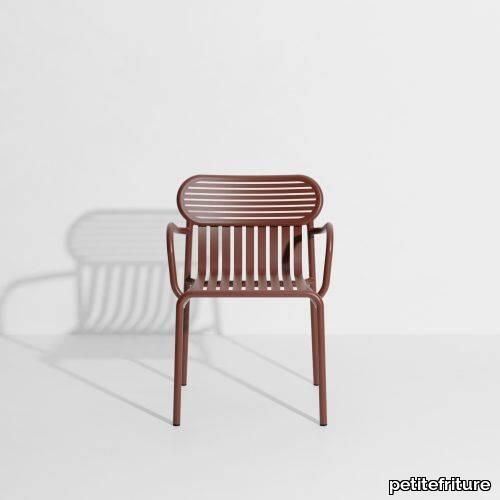 Week-end Week-End Garden Chair with armrests - Red brown Studio Brichet-Ziegler