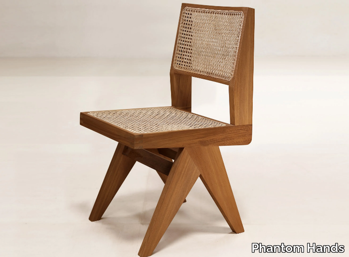 DINING CHAIR - Chair in teak and natural cane _ Phantom Hands