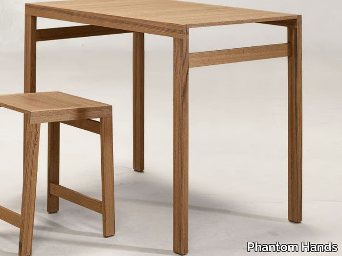 NANDI - Rectangular teak high table _ Phantom Hands