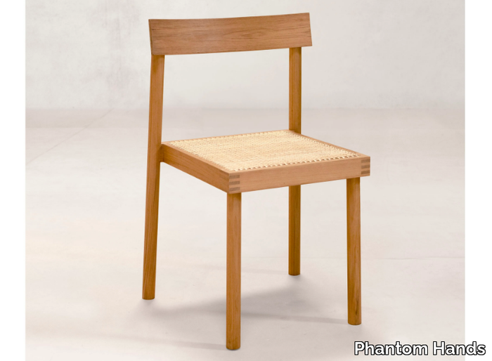 NANDI - Stackable teak and natural cane chair _ Phantom Hands