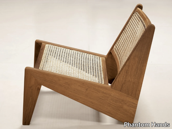 KANGAROO - Armchair in natural cane and teak _ Phantom Hands