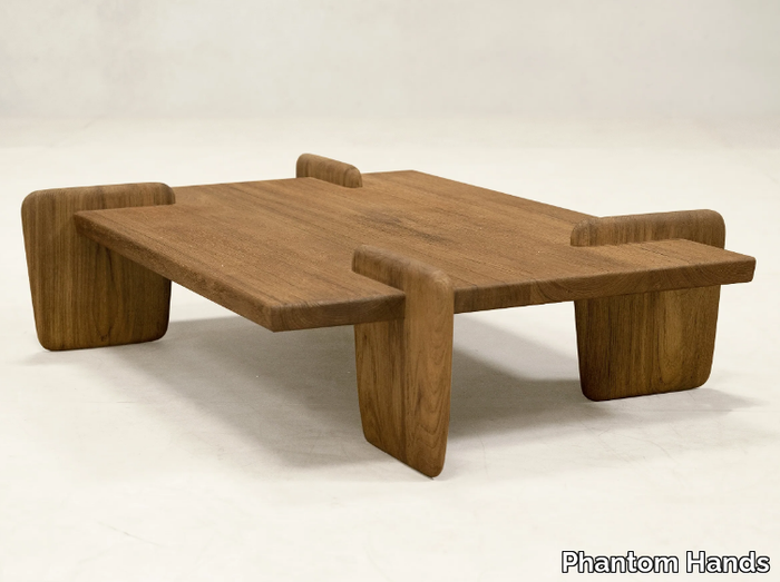 X + L 01 - Low rectangular teak coffee table _ Phantom Hands