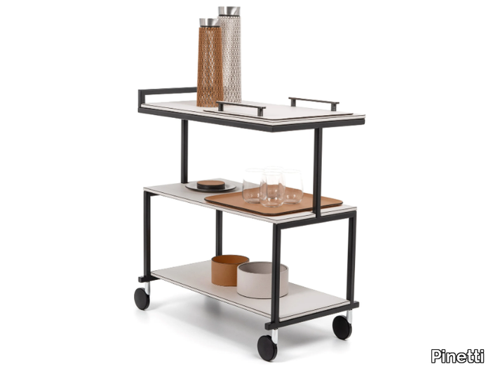 ALBERT - Metal and leather food trolley _ Pinetti