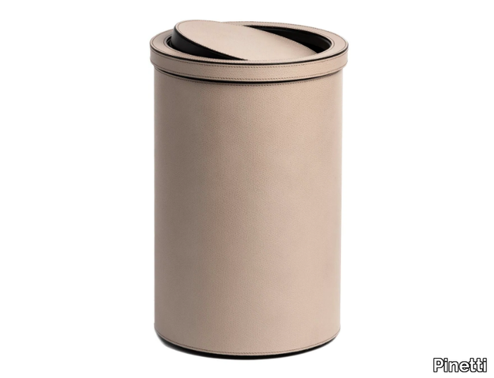 Calfskin bathroom waste bin - Calfskin bathroom waste bin _ Pinetti