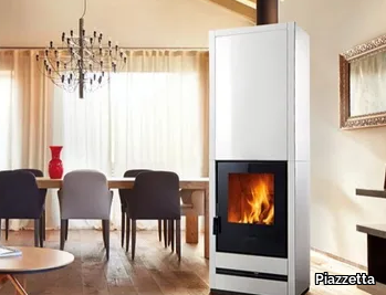 E928-H - Wood-burning wall-mounted stove for air heating Class A+ _ Piazzetta