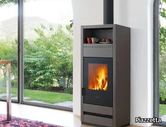 E928 S - Wood-burning wall-mounted stove Class A+ _ Piazzetta