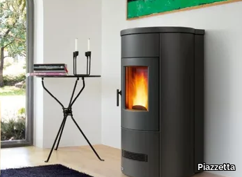 P120 T - Pellet wall-mounted steel stove for air heating _ Piazzetta