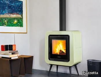 THELMA - Wood-burning Central stove for air heating Class A _ Piazzetta