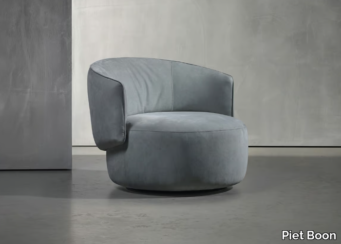 JANE - Swivel fabric easy chair with armrests _ Piet Boon