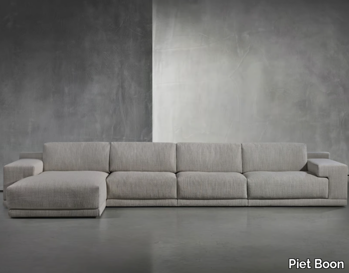 DERK - Fabric sofa with removable cover with chaise longue _ Piet Boon