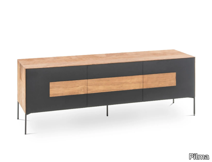 NEW ZEN - Low steel and wood TV cabinet _ Pilma