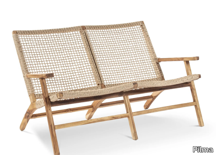 DANOUT - 2 seater teak garden sofa _ Pilma