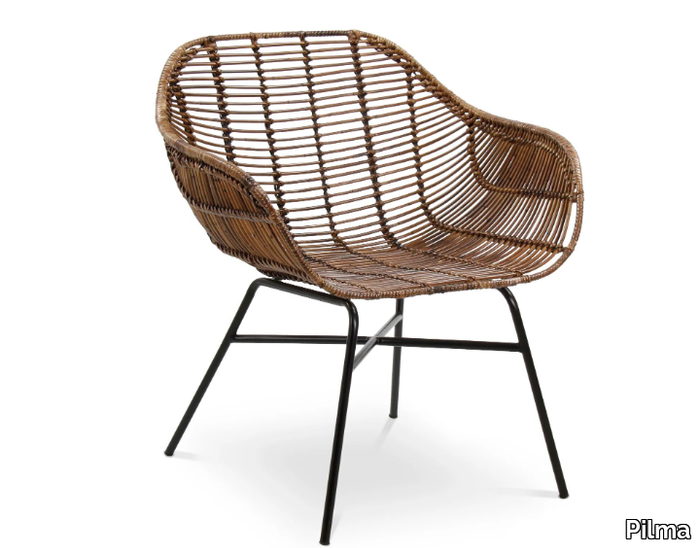 TIMOR - Rattan easy chair with armrests _ Pilma