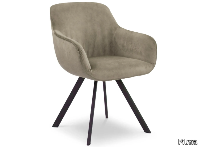 VELOURS - Velvet chair with armrests _ Pilma