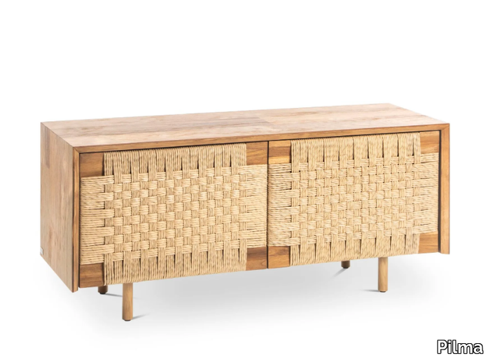 VIROTEC - Low rattan TV cabinet _ Pilma