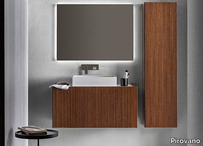 MILLENNIUM XL 106 - Bathroom composition with vanity unit, mirror and column _ Pirovano