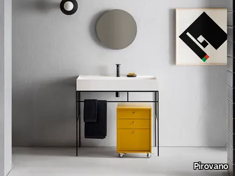 ELEMENT 121 - Bathroom composition with washbasin console, mirror and chest of drawers _ Pirovano