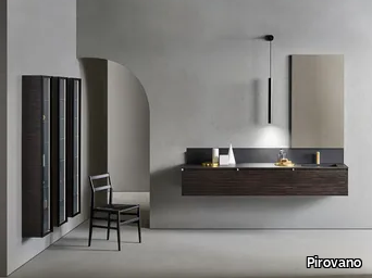 FLAMINGO 105 - Bathroom composition with washbasin, column and mirror _ Pirovano