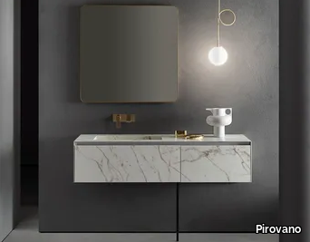 LINEAR 104 - Single porcelain stoneware vanity unit with integrated washbasin _ Pirovano