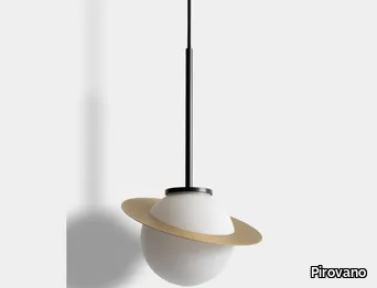 SOLE 23 - LED satin glass and metal pendant lamp _ Pirovano