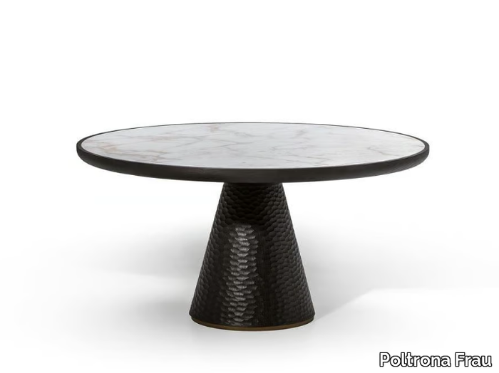 DUO - Wooden and marble coffee table _ Poltrona Frau