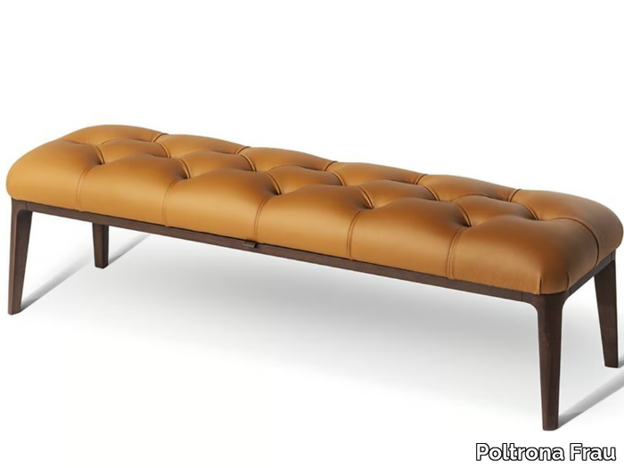 GLENN - Tufted upholstered leather bench _ Poltrona Frau