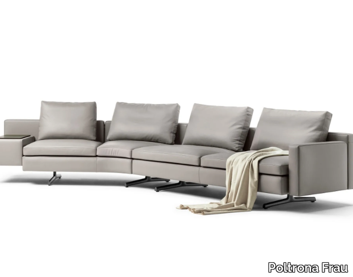 IN THE MOOD - Curved 4 seater leather sofa _ Poltrona Frau