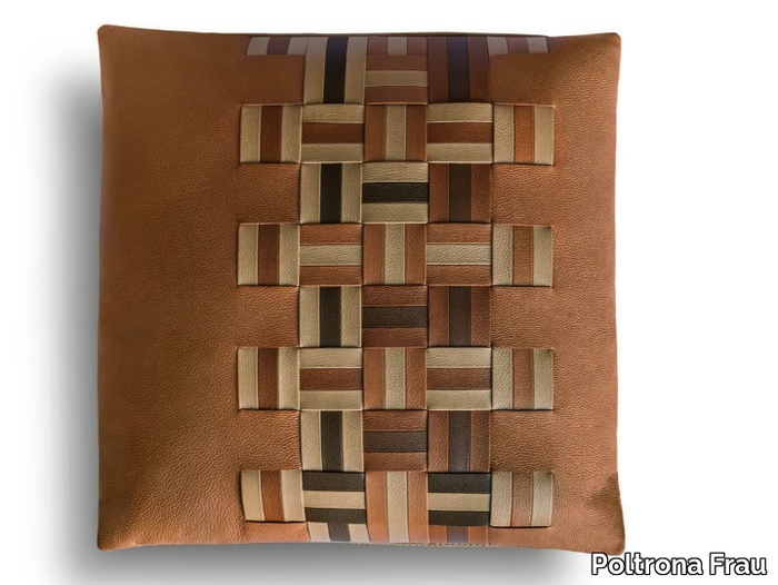 JOURNEY - Square leather cushion _ Poltrona Frau