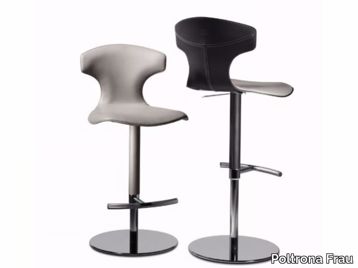 MONTERA - Counter stool with footrest _ Poltrona Frau