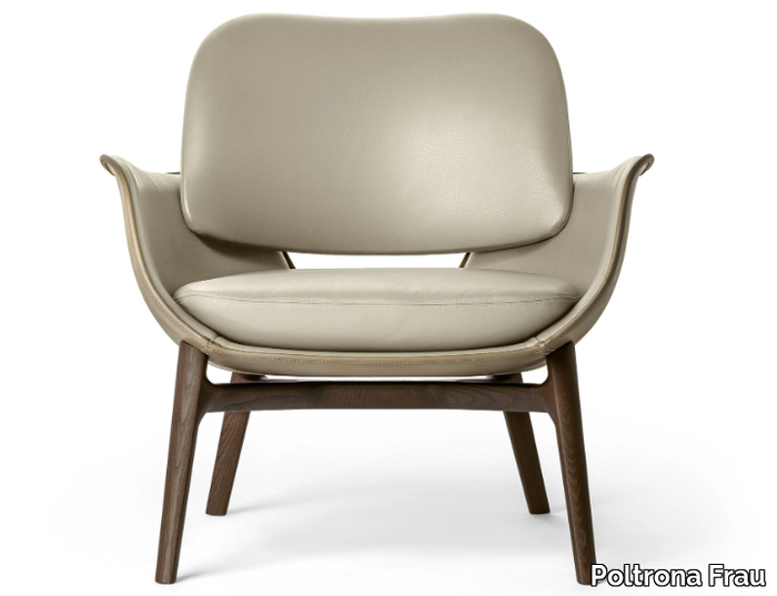 MARTHA - Upholstered leather armchair with armrests _ Poltrona Frau