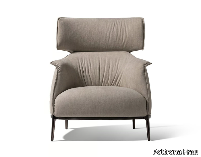 ARCHIBALD - Fabric armchair with headrest and armrests _ Poltrona Frau