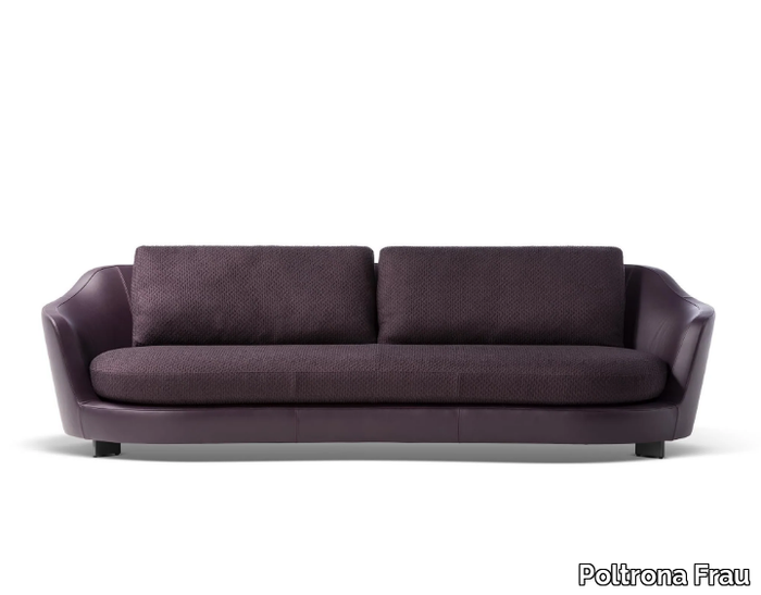 DUO - 3 seater fabric and leather sofa _ Poltrona Frau