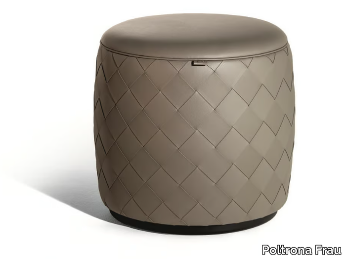 GRANT DE LUXE - Round leather pouf _ Poltrona Frau