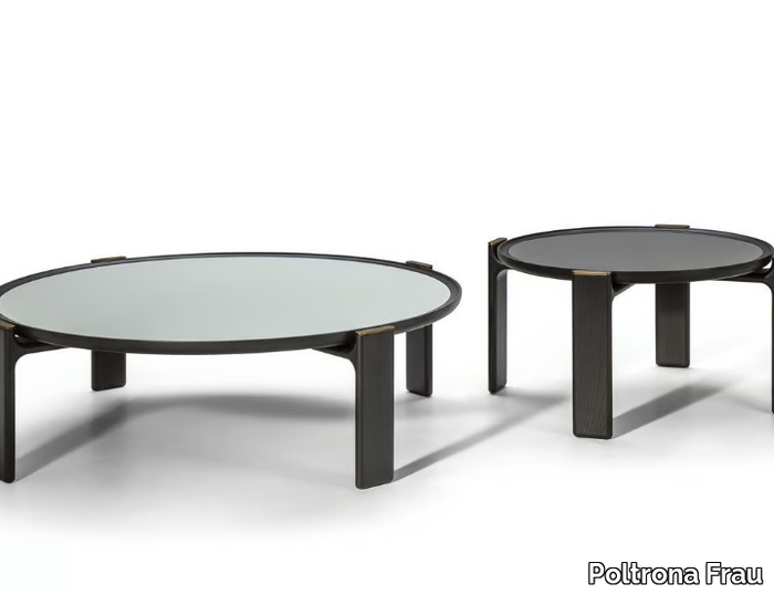 DUO - Round glass coffee table _ Poltrona Frau