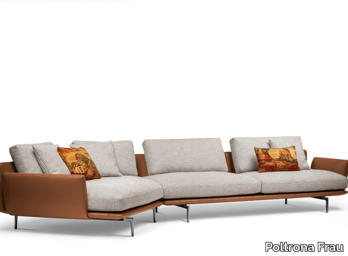 GET BACK - Sectional leather and fabric sofa _ Poltrona Frau