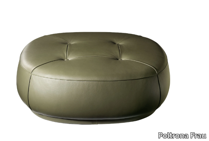 LEPLI - Upholstered leather pouf _ Poltrona Frau