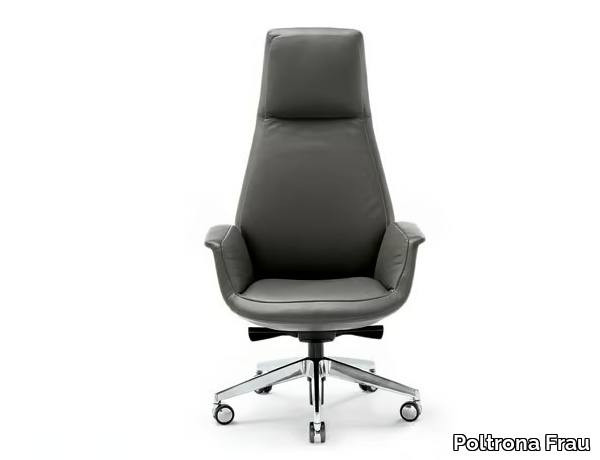 DOWNTOWN - Swivel high-back leather executive chair with 5-spoke base _ Poltrona Frau