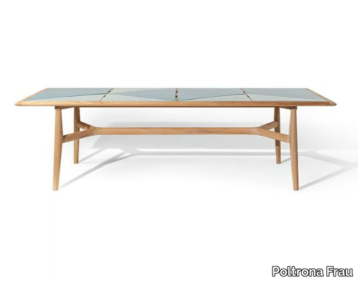 THE SECRET GARDEN - Rectangular teak garden table with stoneware top _ Poltrona Frau