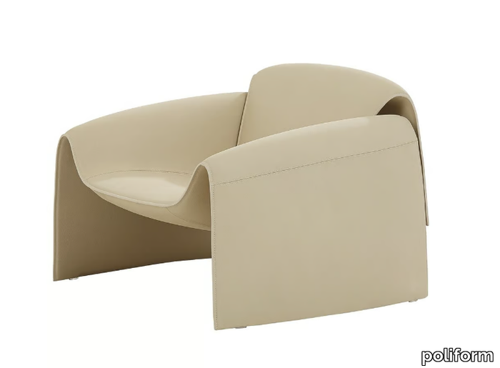 LE CLUB - Leather armchair with armrests _ Poliform