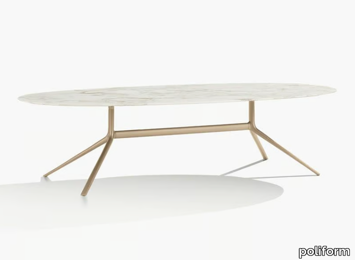 MONDRIAN - Oval marble table _ Poliform