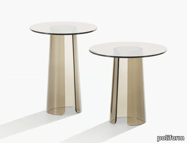 ORBIT - Round glass coffee table _ Poliform