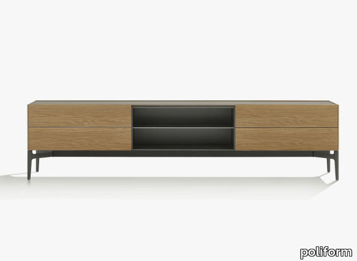 CODE - Wooden sideboard with integrated lighting _ Poliform