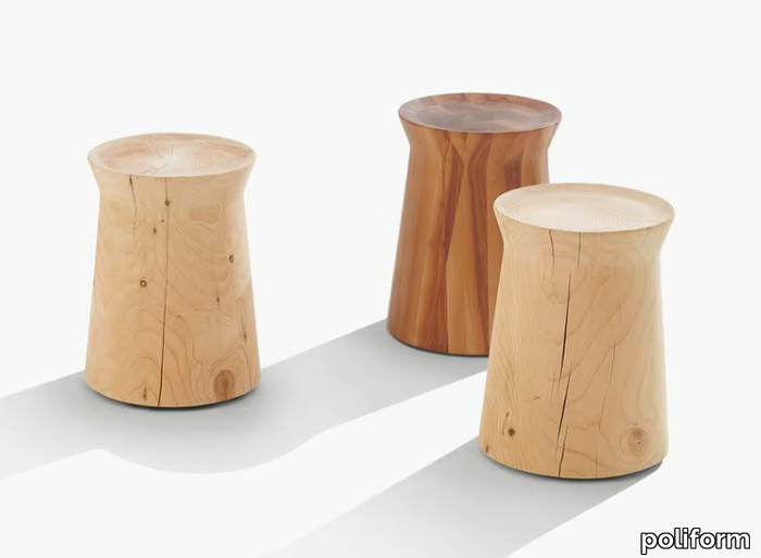 DAMA - Round solid wood coffee table _ Poliform