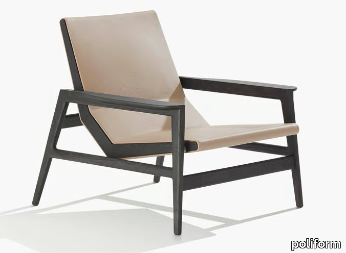 IPANEMA - Leather armchair with armrests _ Poliform