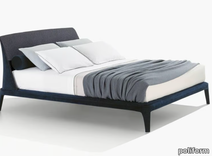 KELLY - Fabric double bed with upholstered headboard _ Poliform