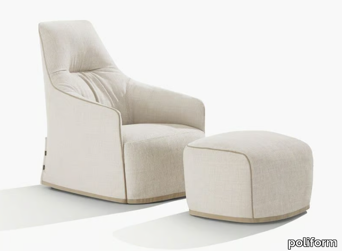 SANTA MONICA LOUNGE - Upholstered fabric armchair _ Poliform