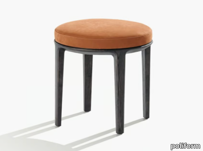 HENRY - Solid wood stool with integrated cushion _ Poliform