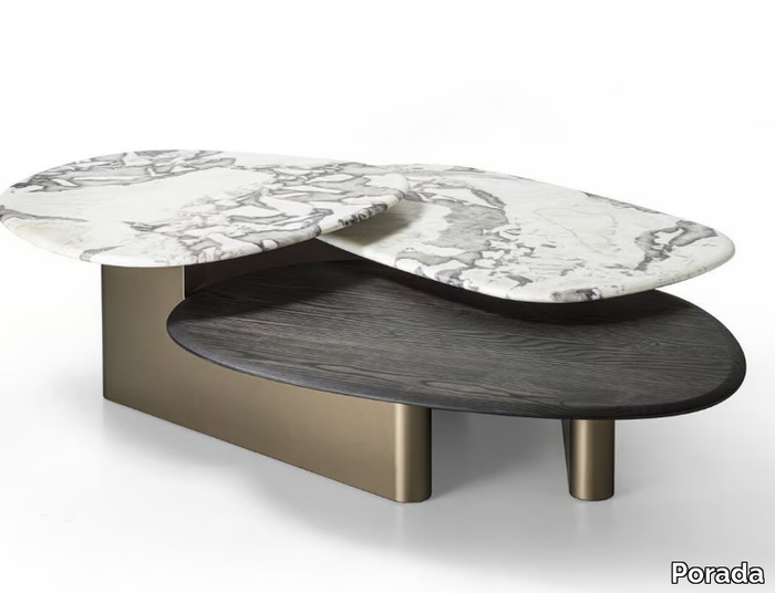 CALLISTO MIX WOOD - Marble and wood coffee table _ Porada