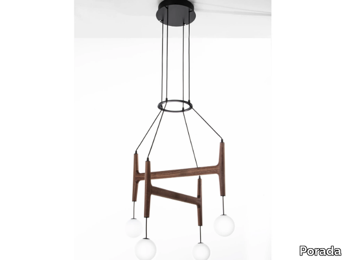 ASTRA - Canaletta walnut pendant lamp _ Porada