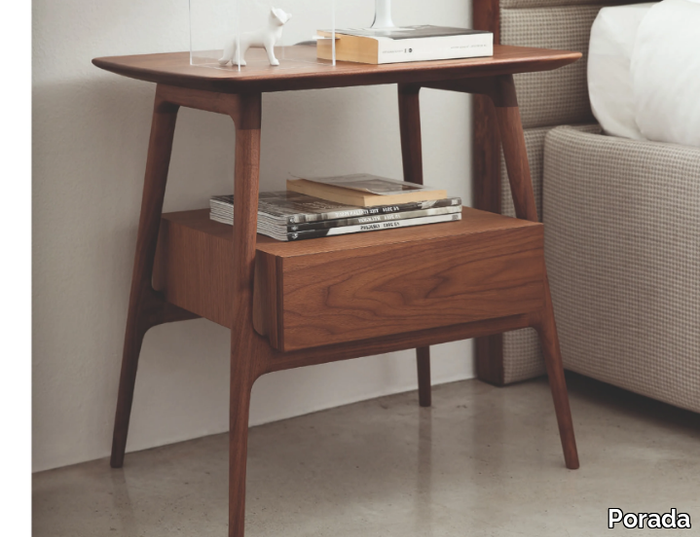 BILOT - Rectangular walnut bedside table _ Porada